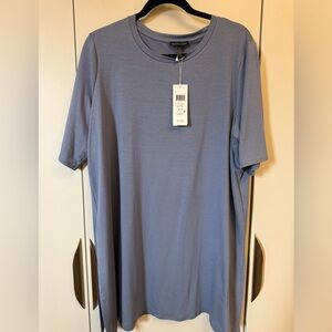 Eileen Fisher Chambray Blue Tencel Roundneck Tee